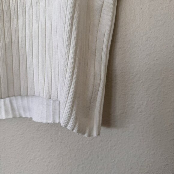 Primark Mock Neck Short Sleeve Sweater Off White Cream Size Large - Picture 6 of 6